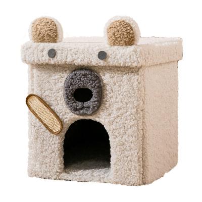 China Hot Sale Removable Washable Pet Supplies Four Seasons Cat Nest Winter Warm Cat Stocked Folding House for sale