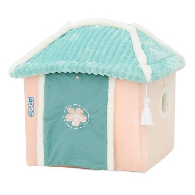 China Sustainable Removable Washable Customize Foldable Indoor Cute Bed Felt Cat House for sale