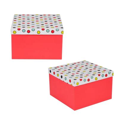 China High Grade Manufacturer Elegant Polka Dots Gift Folding Paper Packaging Recyclable Top Box for sale