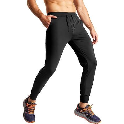 China Anti-wrinkle men's quick-drying casual sports pants for running training zipper pockets slim nylon stretch fit for running workout hike for sale