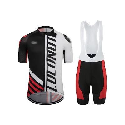 China Antibacterial 3d jersey cycling set for man bib shorts set bicycle clothing zipper pocket bib shorts with 4D padded for sale