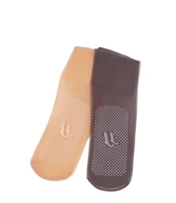 China Anti-bacterial Ultra-thin Crystal Cotton Glue Stain Massage Non-slip Insole Through Meat Ice Silk Transparent Toe Socks for sale