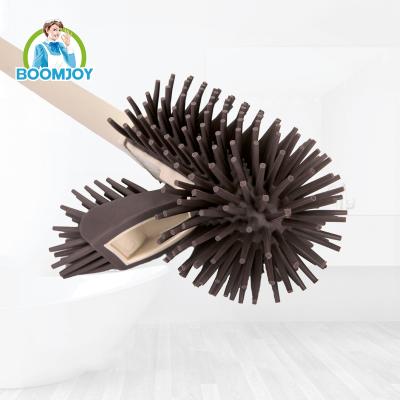 China BOOMJOY Sustainable New Design Silicone WC Soft Rubber Slim Toilet Brush B1 for sale