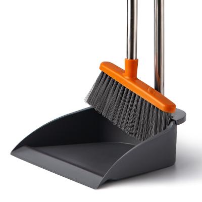 China BOOMJOY New Model Household Cleaning Long Handle Indoor Cleaning Broom and Dustpan Set Brooms for sale