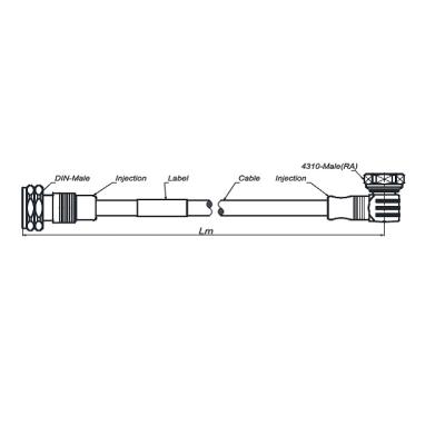 China 1/2 RF 43.10 Jumper Male To Male Right Angle Cable 7/16M-4310MA HCF1/2 LM 7/16M-4310MA HCF1/2 LM for sale