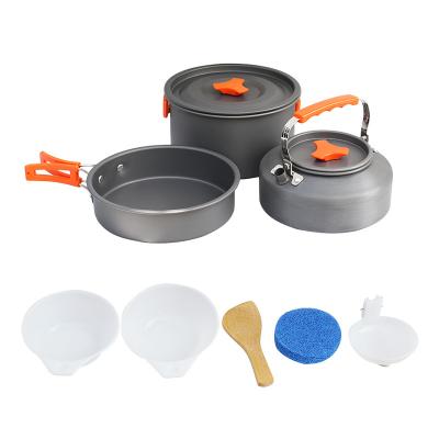 China Modern Simple Hot Sales Exquisite Workmanship Camping Cooking Cookware Set For Outdoor Pot for sale