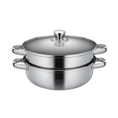 China Sustainable Double-Layer Soup Steamer 28cm Stainless Steel Pot for sale