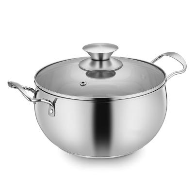 China Sustainable Soup Pot 22 Cm Cooking Pot Stainless Steel With Pot Cover for sale