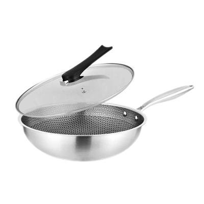 China Viable Hot Sales Professional Cooker For Home Kitchen 32cm Stainless Steel Wok for sale