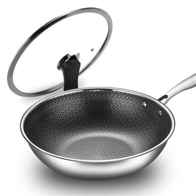 China Viable Wholesale Price Stainless Steel Chinese Wok With Non Sticky For Kitchen Supplies for sale