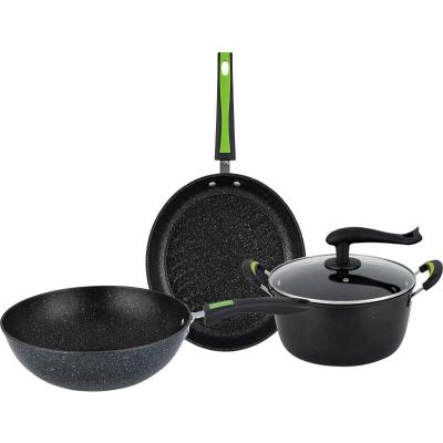 China Good Quality Minimalist Hot Selling Household Cooking Ware Set Nonstick Cookware Set Threepiece for sale