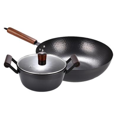 China High Quality Minimalist Price Wok Soup Wok Two Sets Ex-factory Wok for sale