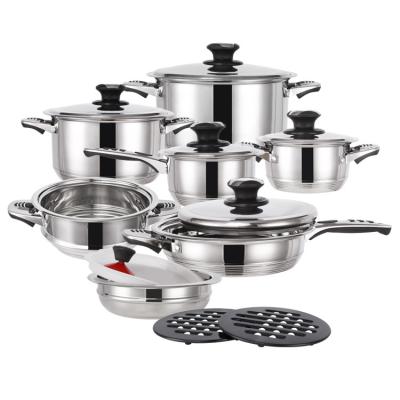 China Sustainable Kitchen Combination Thickened Multifunctional Steamer Pot Stainless Steel Cookware Set for sale