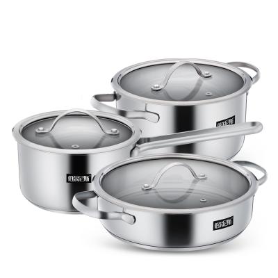 China modern stainless steel pot factory stainless steel dinner set kitchen pot cookware set cookware factory pots for sale