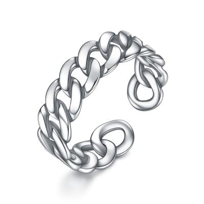 China FASHIONABLE chain ring vintage direct selling manufacturer S925 Sterling Silver Open girls' silver ring for sale