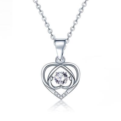 China Simple S925 Fashion Necklace Fashion Jewelry Love Pendent With CZ Stone for sale