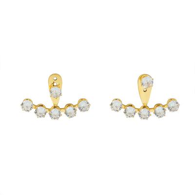 China FASHIONABLE Three Holes Free Design Adjustable Zircon Inlaid Earrings Plated With Real 18K Gold Earrings Jewelry for sale