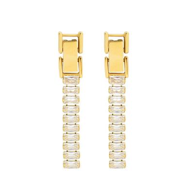 China CLASSIC Personalized Cubic Zirconia Diamond Design, Detachable Multi Wearing Earrings 18K Real Gold Plated Female Earrings And Stud Earrings for sale