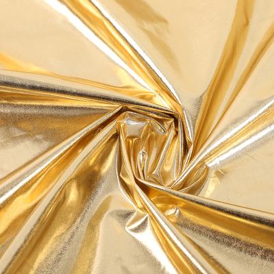 China Antistatic Gold Foil Print Fabric Polyester Pongee Fabric For Bag for sale