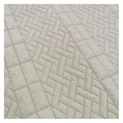 China 260T Nylon Crepe Windproof Jacket Fabric Geometric Recycled Nylon Quilted Jacket Fabric for sale