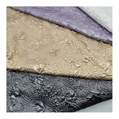 China 3D Embossing Waterproof Fabric 300T Polyester Pongee Foil Printed Fashionable Cloth Clothes Fabric For Jacket for sale