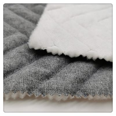 China 100% Polyester Thermal Herringbone Imitation Cashmere Shrink-Resistant Quilted Fabric For Winter Jacket for sale