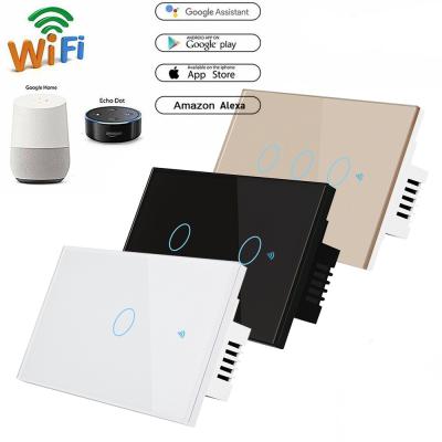 China 2.4GHz Smart Wi-Fi device panel home wall touch module switch light interruptor de luz touch dimmer wifi remote control not neutral for sale