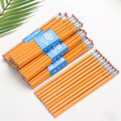 China Office & School Pencil 10pc Yellow Wooden Pencil With Eraser HB Pencil Student Writing Drawing Sketch Standard Stationery School Office Supplies for sale