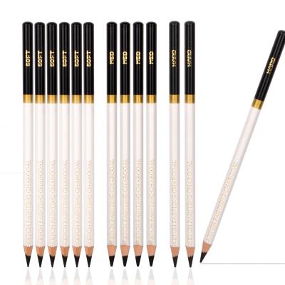 China Pencil high grade promotional basswood customized 4.0mm lead black and white charcoal pencil set for sketching and drawing for sale