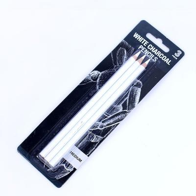 China White Wood 3 Pcs /Set Sketch Charcoal Pencils High Quality Standard Painter Pen Drawing Pencils Sets For School Art Supplies New for sale