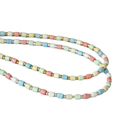 China Cool and elegant romantic niche art retro morandi colored heart temperament stone beaded necklace for sale