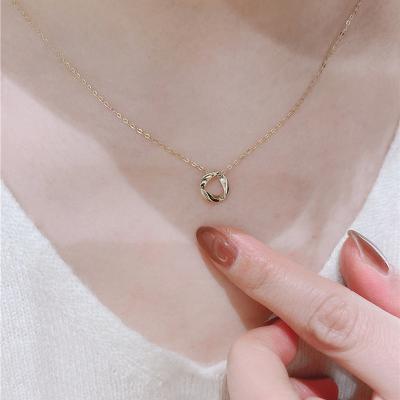 China Romantic Simple Necklace S925 Sterling Silver Gold Plated Mobius Clavicle Chain Lovely Temperament Female Pendant for sale