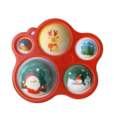 China Education Toys/Toss Toys/To Relieve Sensory Fingers Cat Paw Dimple Bubble Board For Kids Stress Christmas Series Present Toy 5 Person Fingers for sale