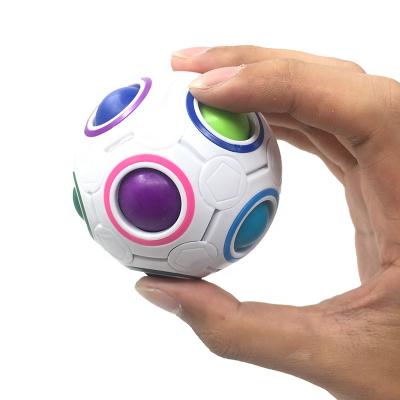 China Cartoon Toy Brain Teaser Fun Stress Reliever Toy Rainbow Puzzle Game Magic Ball For Kids for sale