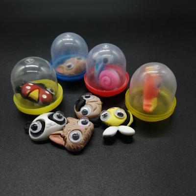 China Plastic for toys 1 inch plastic capsule toy promotional hard material yujin capsule small selling Toy Resin Mini Animal with eyes for sale