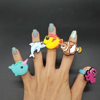 China PVC For Ring For Yiwu Toys Rubber Sea Animal Kids Cheap Promotional Plastic Ocean Finger Ring Toy Finger Ring For Kids for sale