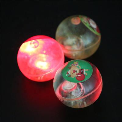 China Capsule Toys Promotional Toys Cartoon Design Band Material Light Up Bouncing Balls LED Bouncy Ball With Card For Kids for sale