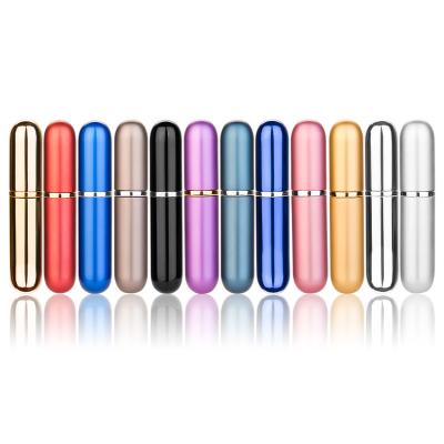 China Aluminum Shell Glass Liner Essential Oil Mini Refillable Perfume Bottle With Separate Bottling Portable Spray In Popular Color for sale