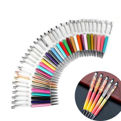 China Creative Liquid Tip Pen Aluminum Empty Pen Glitter Empty Tube Twist Brand Metal Floater Ballpoint Pen Eco-friendly Empty Glitter DIY Twist for sale