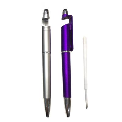 China 3 Function Capacitive Touch Screen Stylus Plastic Ball Pen With Phone Holder New Style Promotional Plastic Pen for sale