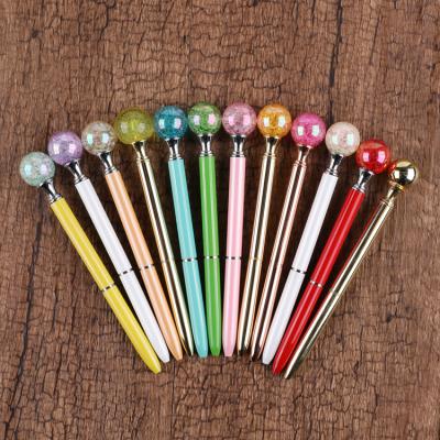 China Exist Popular Mold Gouache Metal Pen With Pearl Diamond On The Top Promotional Pen Diamond for sale