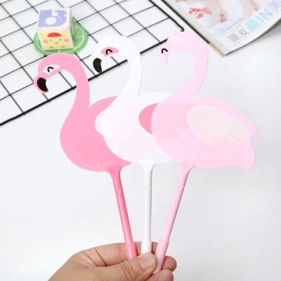 China office & School Pen New Novelty Promotional Pen Items Novelty Flamingo Fan Shape Pen Cute Animal Ballpoint Pen for sale