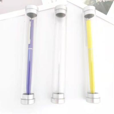 China High Quality Customized Gift Round Clear Plastic Cylinder Pen Packaging Box In Stocks Package Tube Case for sale