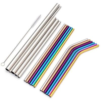 China Sipwell Sustainable Party Straws Stainless Steel Colored Straws With Straws Bag And Cleaning Brushes for sale