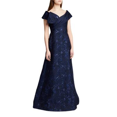 China Social Formal Dresses Wedding Anti-Static Off Shoulder Simple Sleeveless Ball Gown Party Dresses for sale