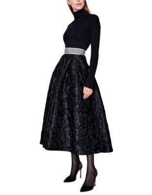 China 2021 Autumn/Winter Collection Casual Solid Jacquard High Waisted Anti-Static Loose Bust Skirt For Women for sale