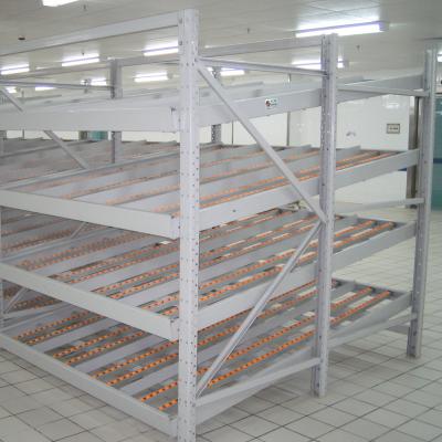 China Industrial Warehouse Storage Racking 700kg Per Level Type Warehouse Storage Cardboard Flow Loading Capacity Side Board Racking for sale