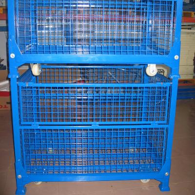 China Corrosion Protection Foldable Heavy Duty Logistics Wire Mesh Container for sale