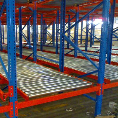 China Corrosion Protection Dynamic Storage Pallet Gravity Flow Rack for sale