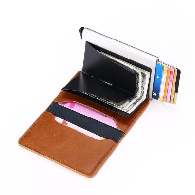 China RFID 2020 New Slim RFID Blocking Minimalist Aluminum Creditcard Box Wallet Card Case Men Wallet for sale